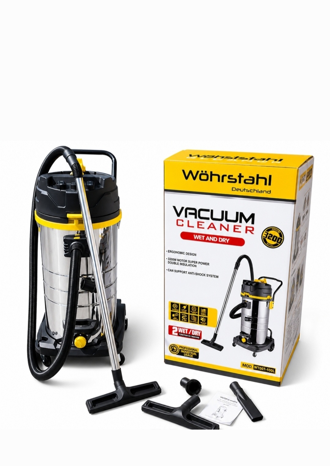 Wöhrstahl WT-007-100L Industrial Vacuum Cleaner